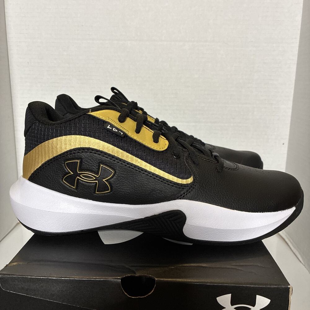 Under Armour Lockdown 7 Men’s Basketball Black Metallic Gold Sneakers Size 8.5